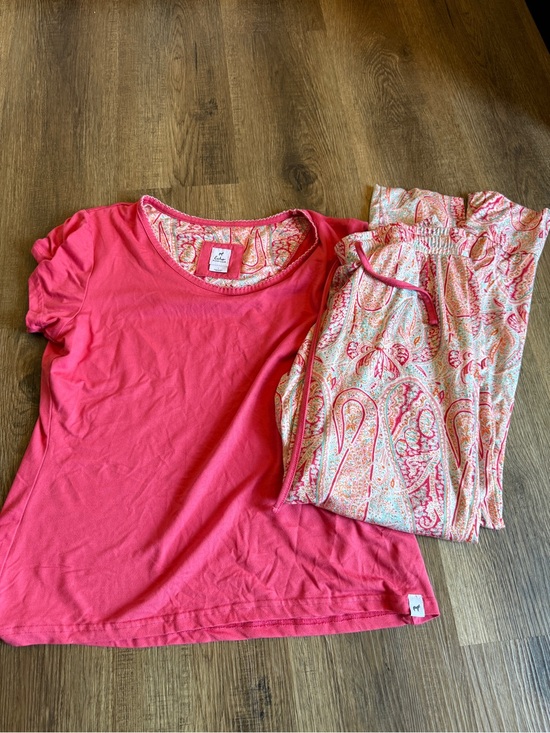 Echo Other - Echo Pink Short Sleeve Top with Paisley Trim